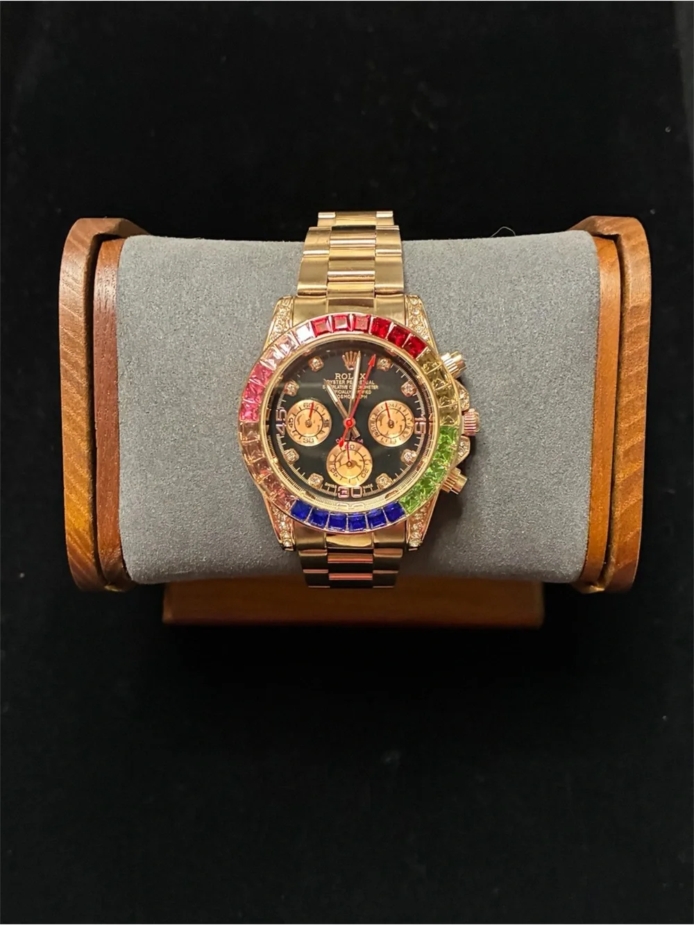 🌈 Rainbow Daytona Rose Gold R0LEX 40mm Men’s  Watch